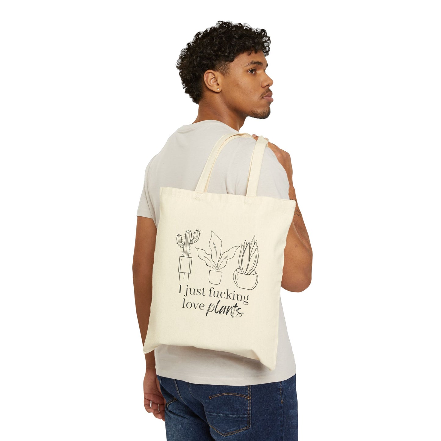 I Just Fucking Love Plants Cotton Canvas Tote Bag