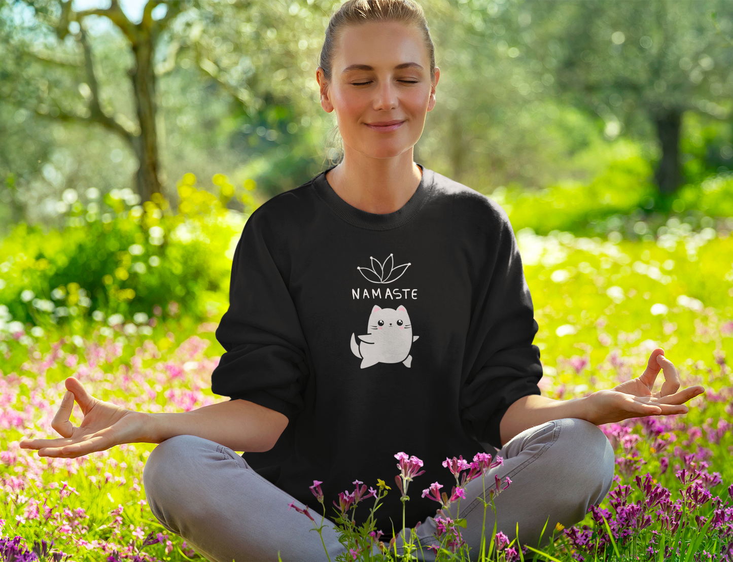Namaste Yoga Cat Unisex Sweatshirt