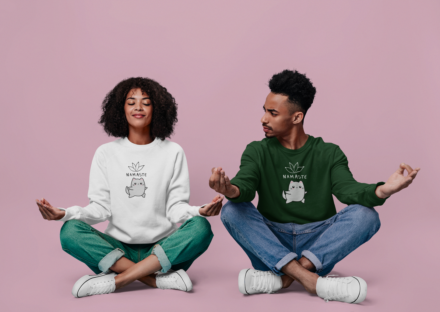 Namaste Yoga Cat Unisex Sweatshirt