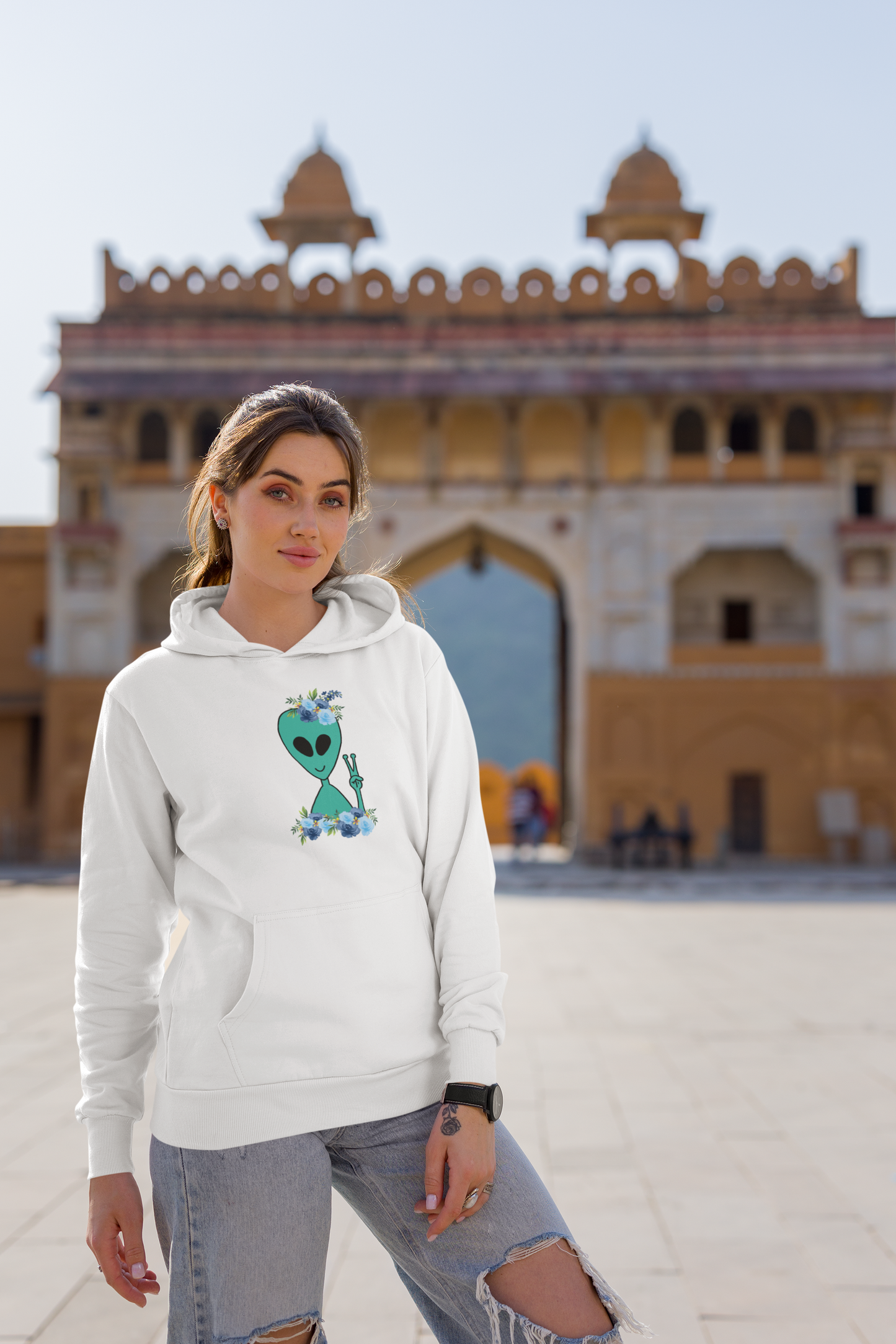 Flower Alien Unisex Hoodie