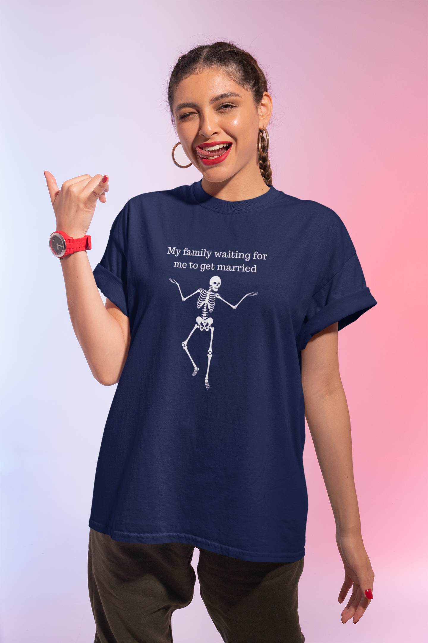 My Family Waiting For Me To Get Married Skeleton Unisex T-shirt