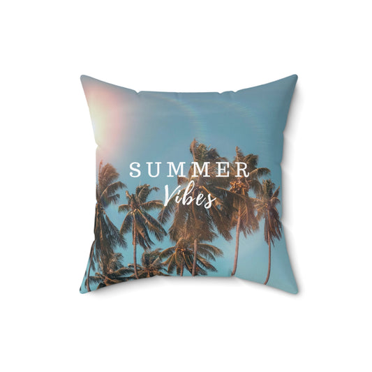 Summer Vibes All Over Print Tropical Pillow