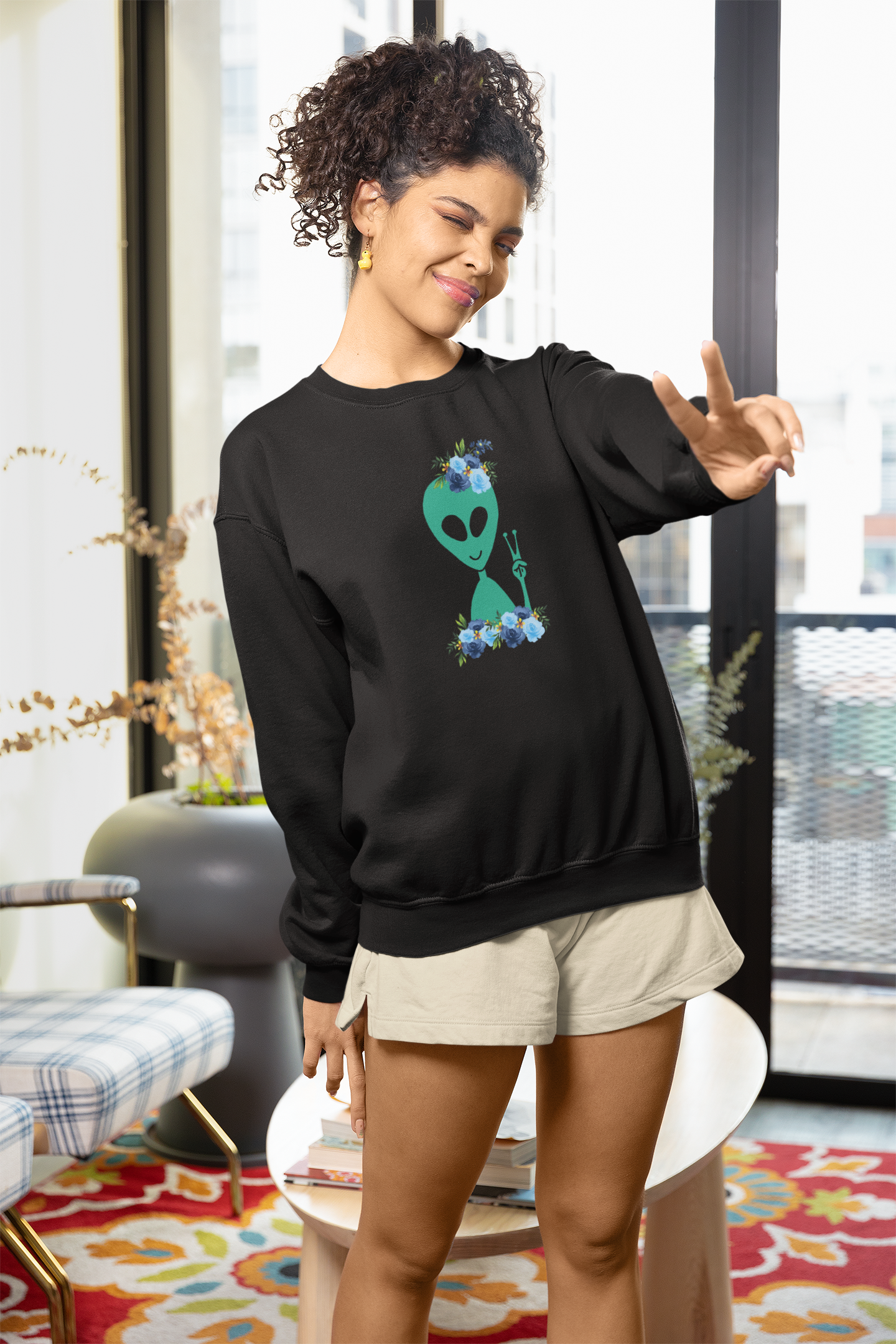 Flower Alien Unisex Sweatshirt